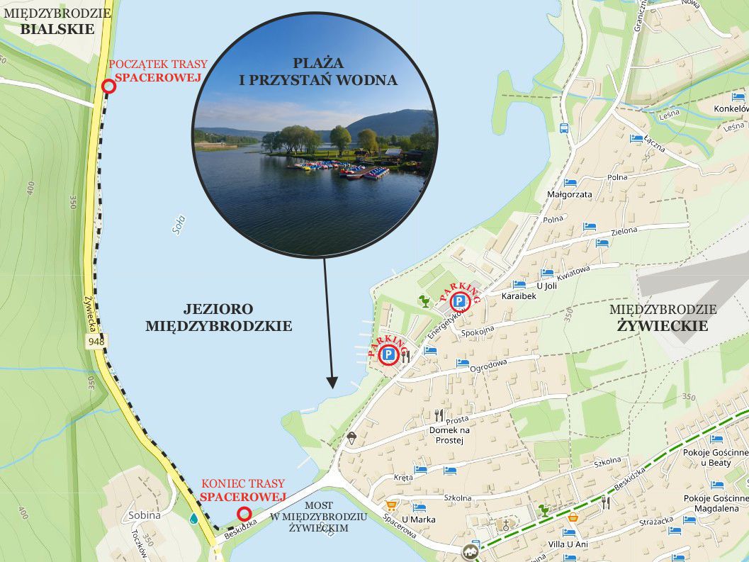 Trasa spacerowa wzdłuż Jeziora Międzybrodzkiego