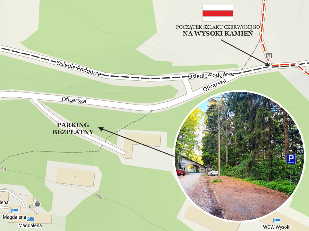 Parking bezpłatny - lokalizacja