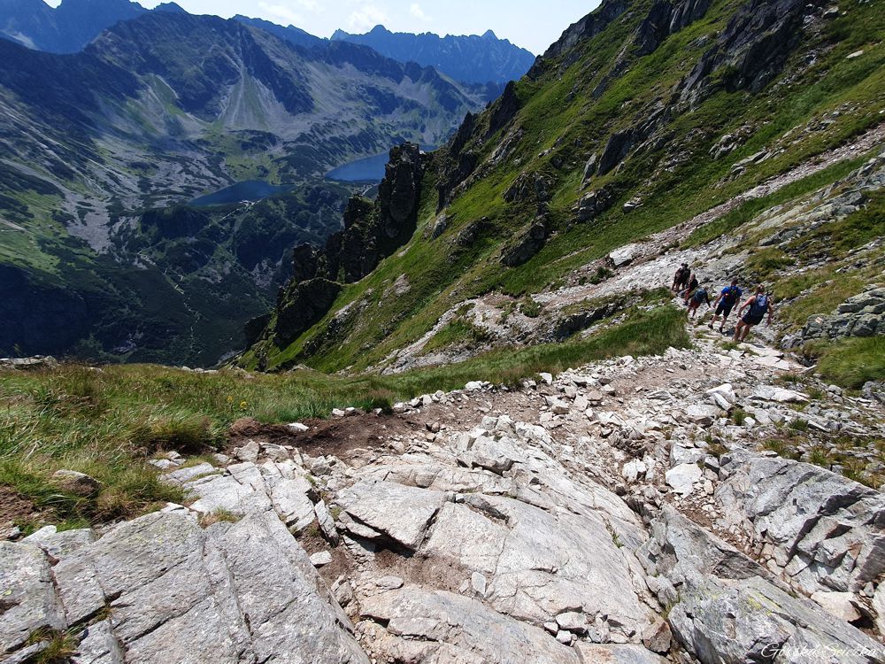 Przełęcz Krzyżne: Zejście do Doliny Roztoki