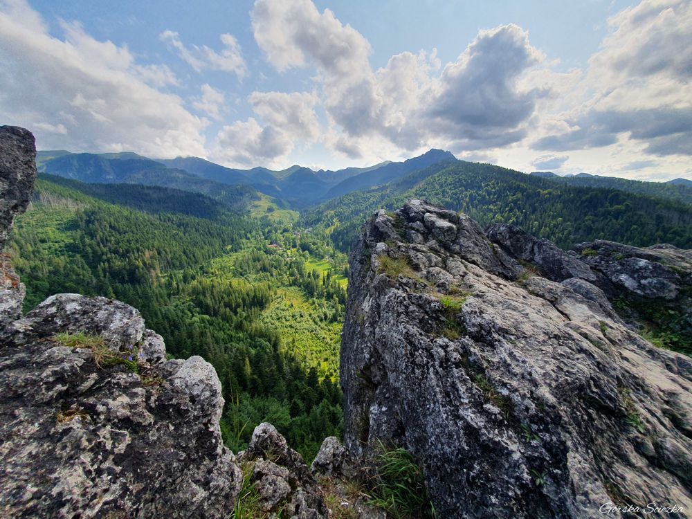 Nosal: Panorama podczas podchodzenia szlakiem zielonym