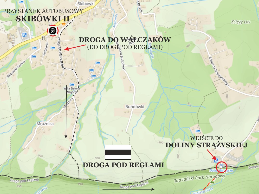 Trasa z Skibówki II do Doliny Strążyskiej