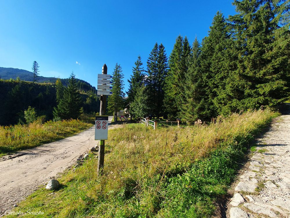 Hala Kondratowa: Odejście szlaku niebieskiego na Halę Kondratową