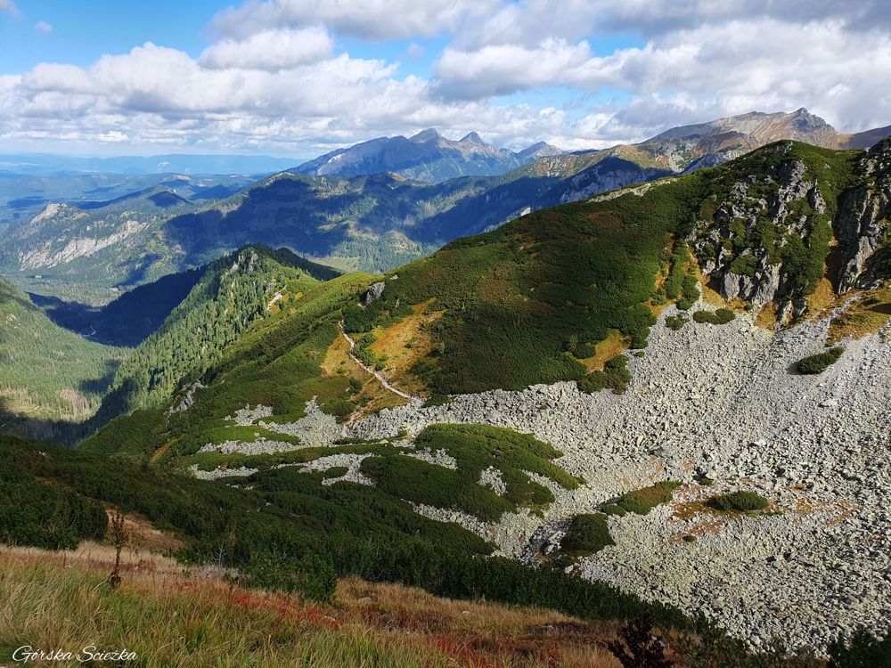 Świstówka Roztocka - z Doliny Pięciu Stawów do Morskiego Oka: Widok podczas zejścia szlakiem niebieskim