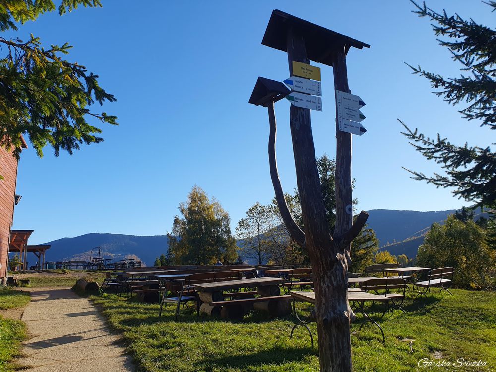 Hala Boracza: Tabliczka z oznaczeniem hali przy schronisku