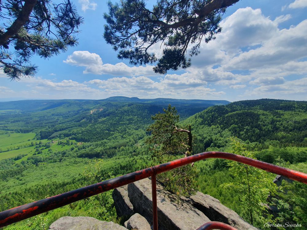 Broumowskie Ściany (Broumovske Steny): Panorama ze szczyty Korony (Koruna)