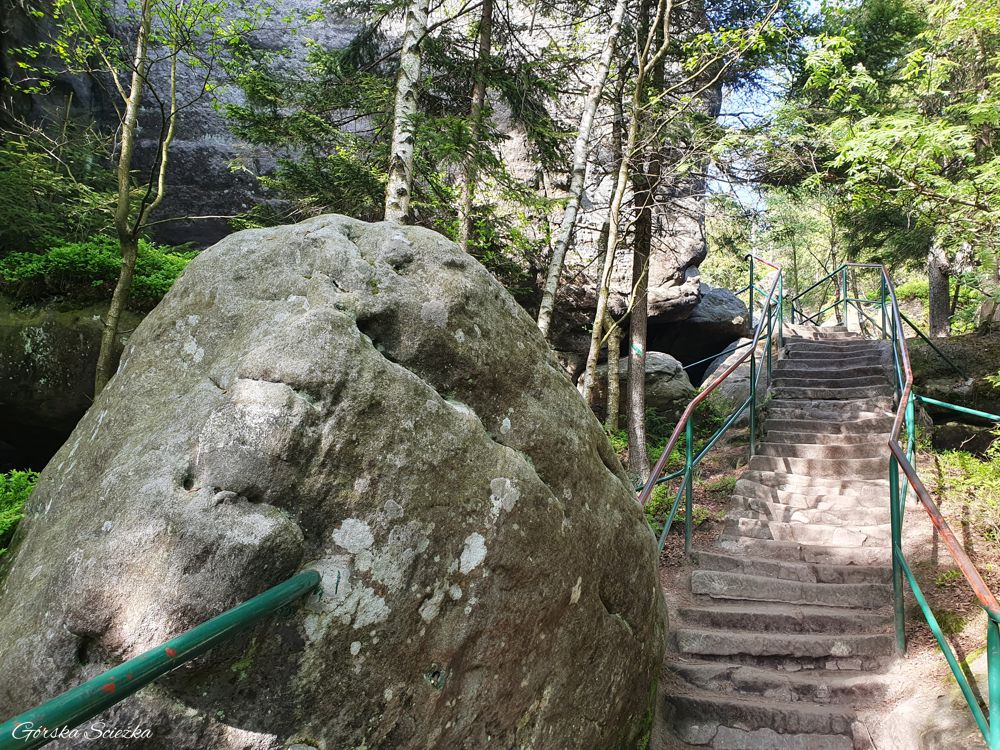Szczeliniec Wielki: Fragment trasy do schroniska
